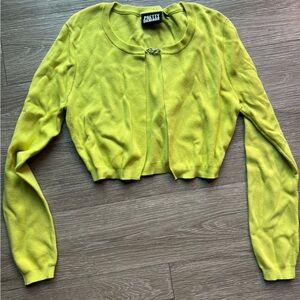 Pretty Damage Chartreuse Cardigan